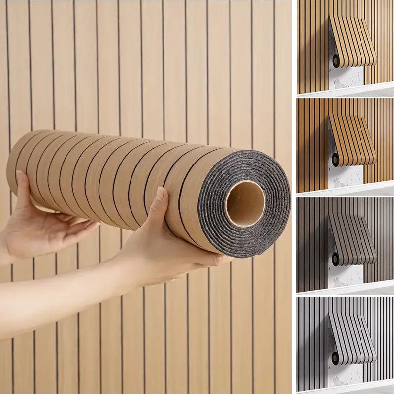 Akustik-Wandpaneele Holzoptik | Selbstklebende 3D Paneele 40×300 cm – The Calm Room